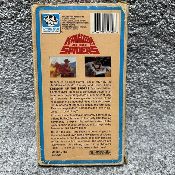 Kingdom of the Spiders 1977 VHS - William Shatner - Monster Vintage Horror - Picture 3 of 4